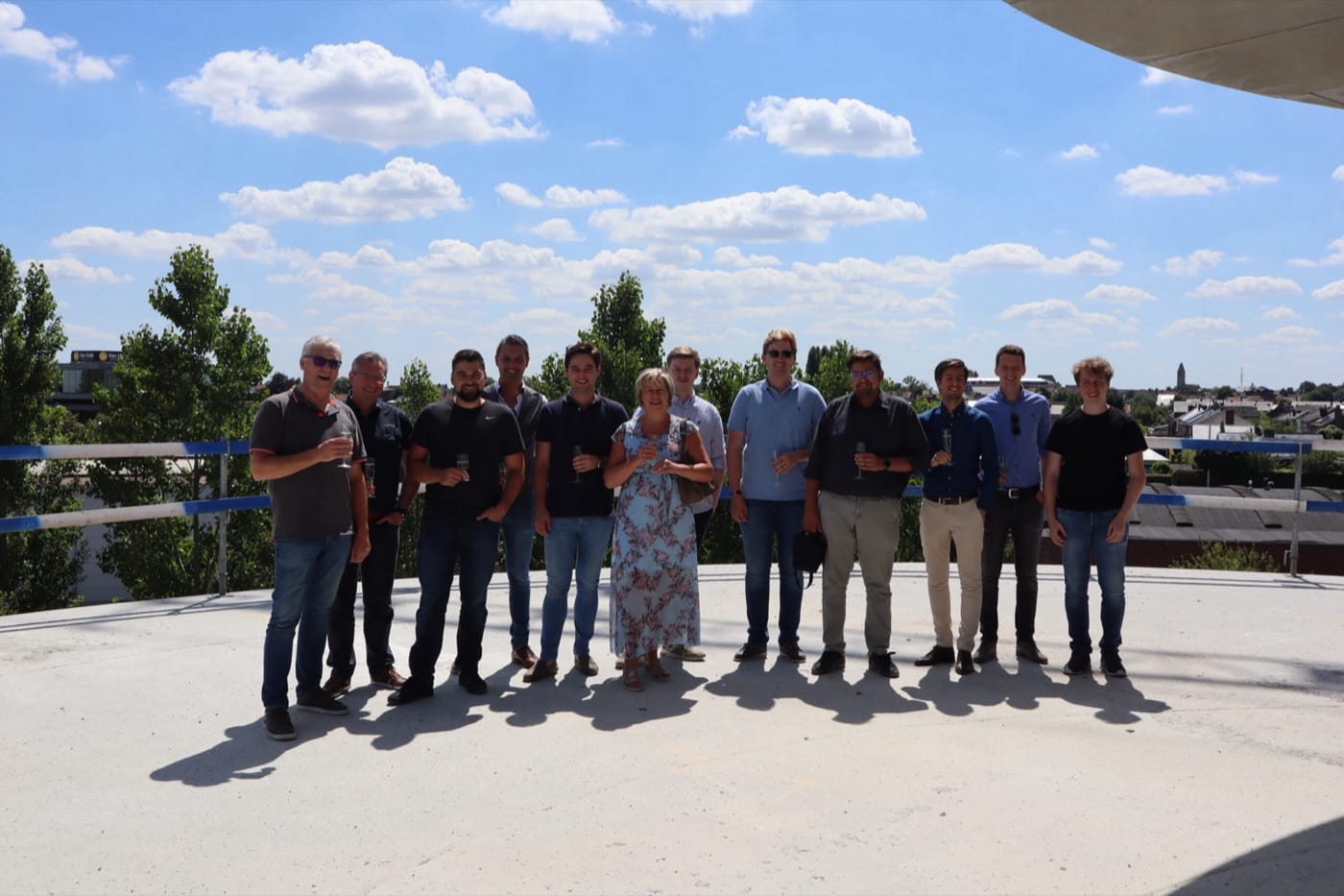 Het team van Ingenix op het dakterras